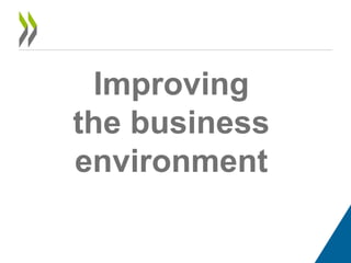Improving
the business
environment
 