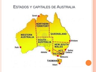 ESTADOS Y CAPITALES DE AUSTRALIA
 