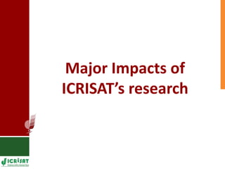 Supporting Agricultural R4D in the Semi-Arid Tropics 