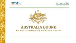 Business visa services for professional investors
 