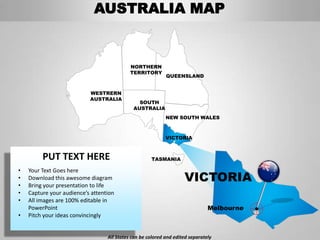 Australia editable continent map with countries | PPTX