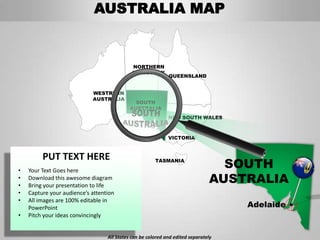 Australia editable continent map with countries | PPTX