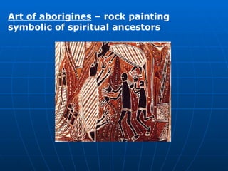 Art of aborigines  – rock painting symbolic of spiritual ancestors 