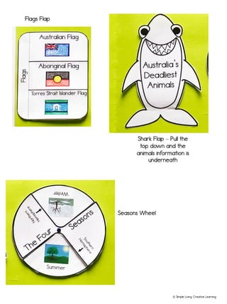 © Simple Living. Creative Learning
Flags Flap
Seasons Wheel
Shark Flap – Pull the
top down and the
animals information is
underneath
 