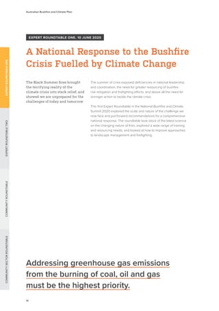 Australian Bushfire Climate Plan