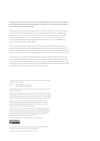 Australian Bushfire Climate Plan