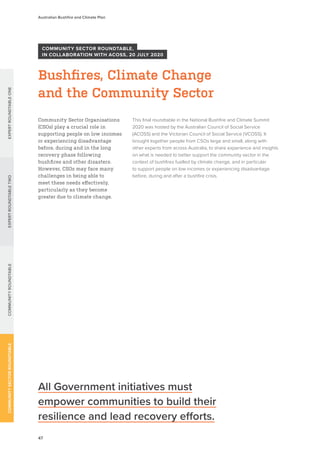 Australian Bushfire Climate Plan