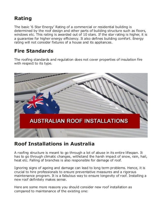 Australian roofingstandardsandinstallations