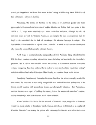 Australian And Canadian Literature | PDF