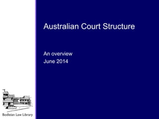 An overview
June 2014
Australian Court Structure
 