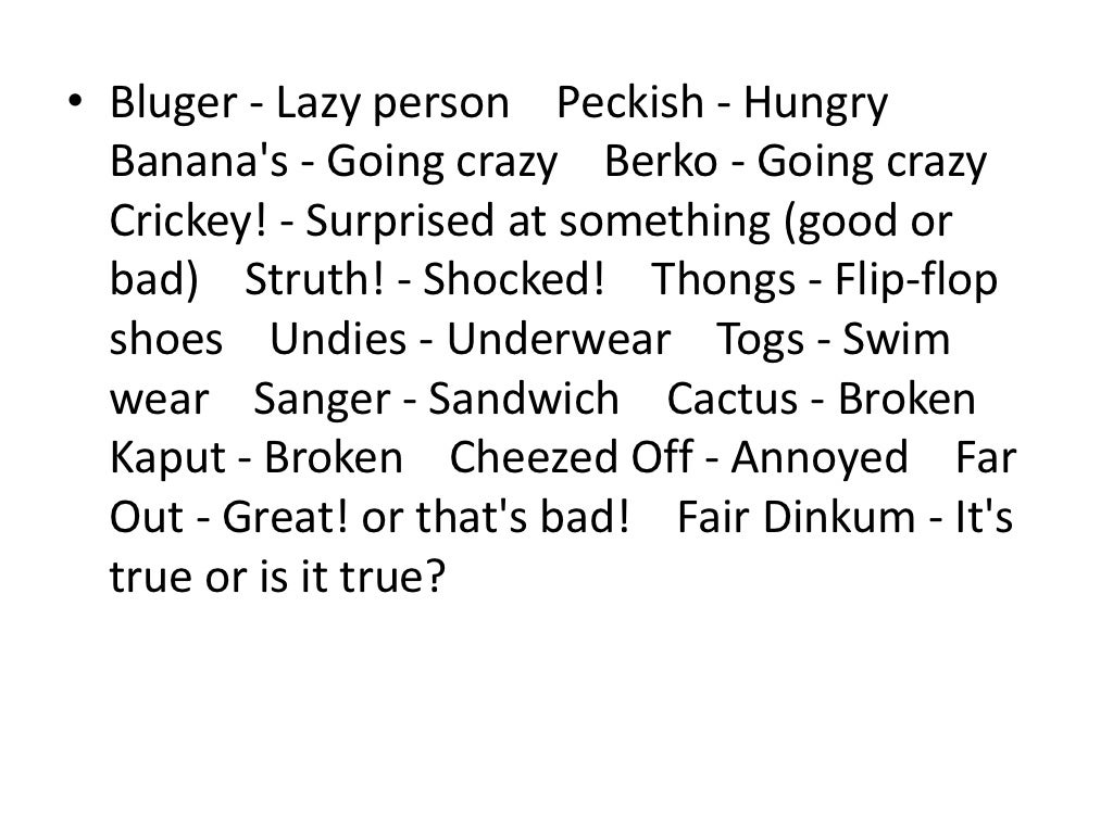 Australian slang phrases