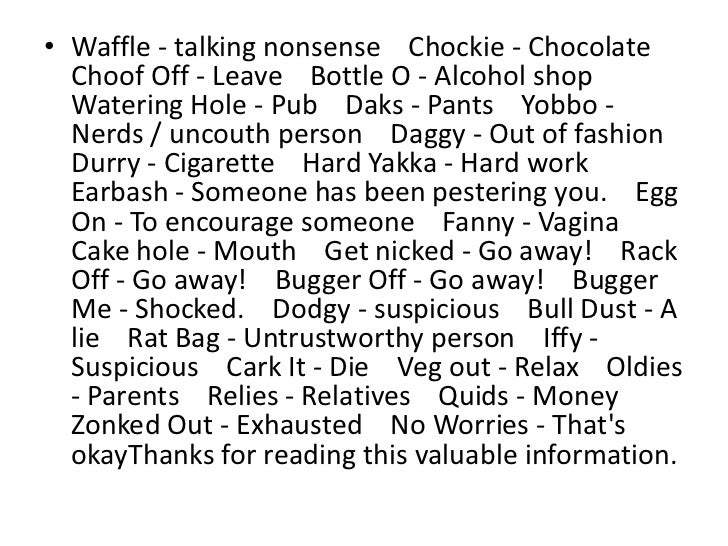 Australian slang phrases