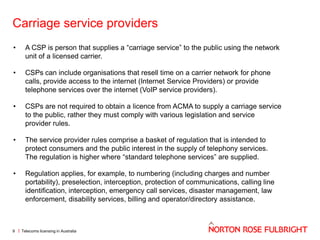 Australian telecoms licensing - An overview | PPTX