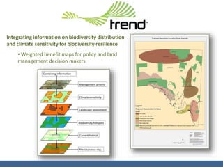 Integrating information on biodiversity distribution
and climate sensitivity for biodiversity resilience
• Weighted benefit maps for policy and land
management decision makers
 