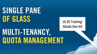 15.30 Training:
Shade Dev Kit
 