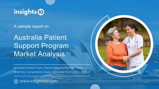 Australia Patient
Support Program
Market Analysis
A sample report on
www.insights10.com
Includes Market Size, Market Segmented by Types
and Key Competitors (Data forecasts from 2021 – 2030F)
 