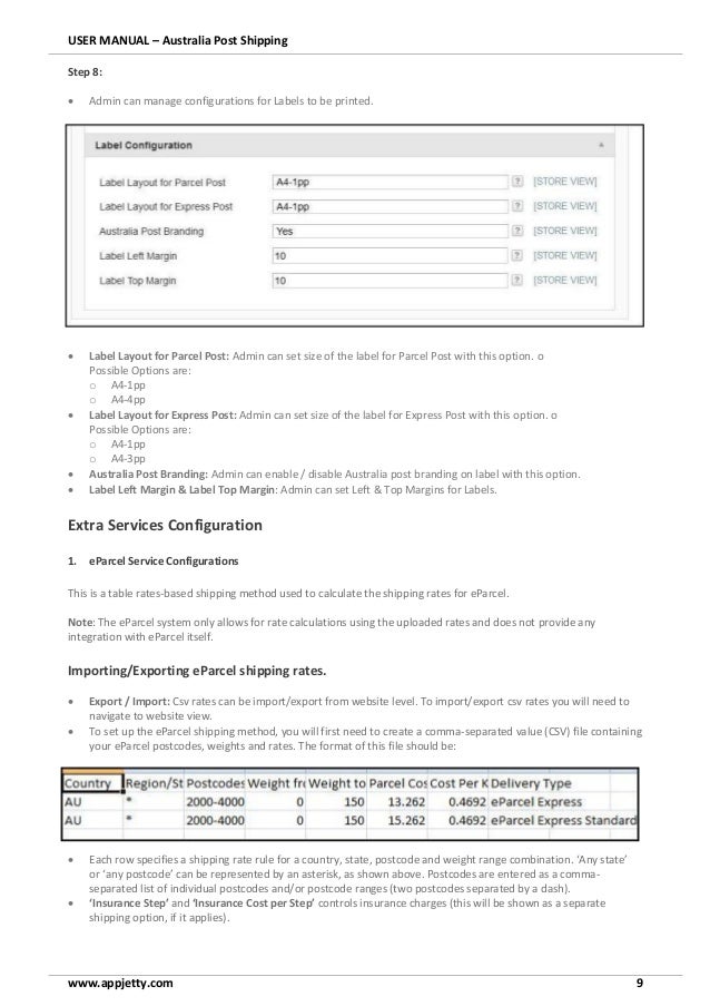 magento australia post shipping extension australian postal code format