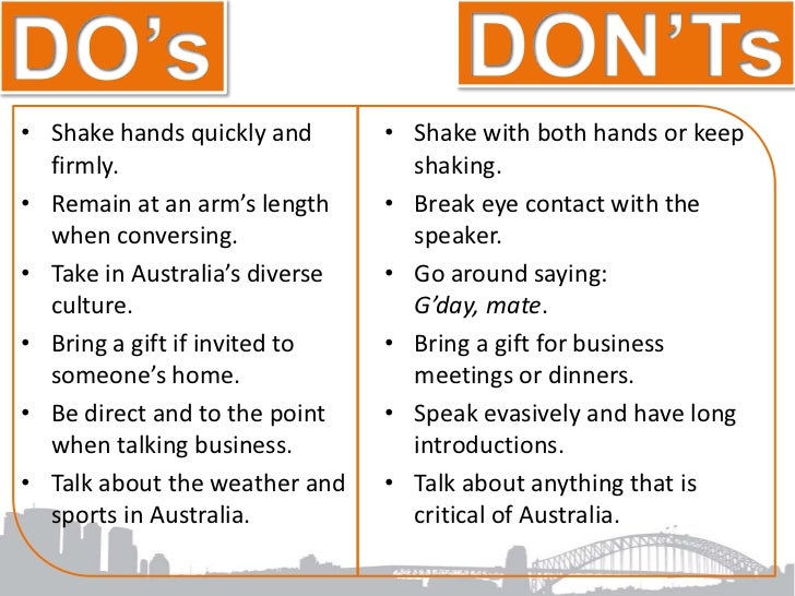 Dos And Don Ts In Australia Business Business Walls
