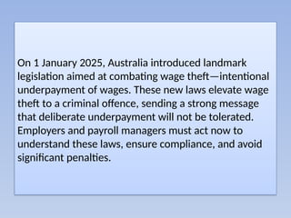 Australia’s New Wage Theft Laws: What Employers and Payroll Managers ...