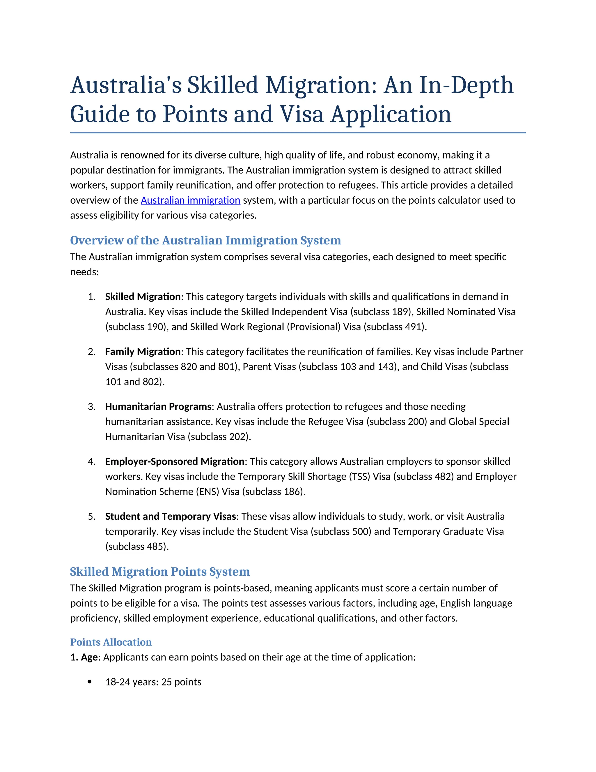 Australia's Skilled Migration An In-Depth Guide to Points and Visa ...