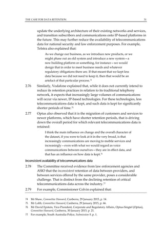 Australia telecomm data interception retention report | PDF