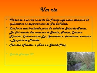 Um rio Clarence  é um rio no norte da França cujo curso atravessa 32 quilómetros no departamento de Pas-de-Calais. Sua fonte está localizada perto da cidade de Sains-lès-Pernes. Ela flui através das comunas de Sachin, Pernes, Calonne-Ricouart, Calonne-sur-la-Lys, Gonnehem e, finalmente, encontra o Lys perto de Merville. Tem dois afluentes, o Nave e o Grand Nocq. Saõ de França !!!! 