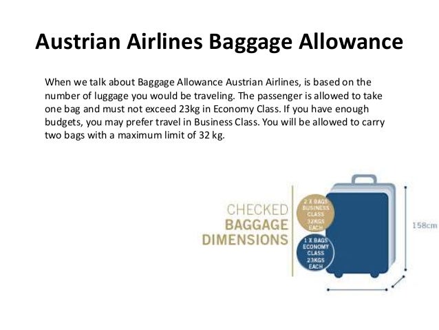 austrian airlines baggage price