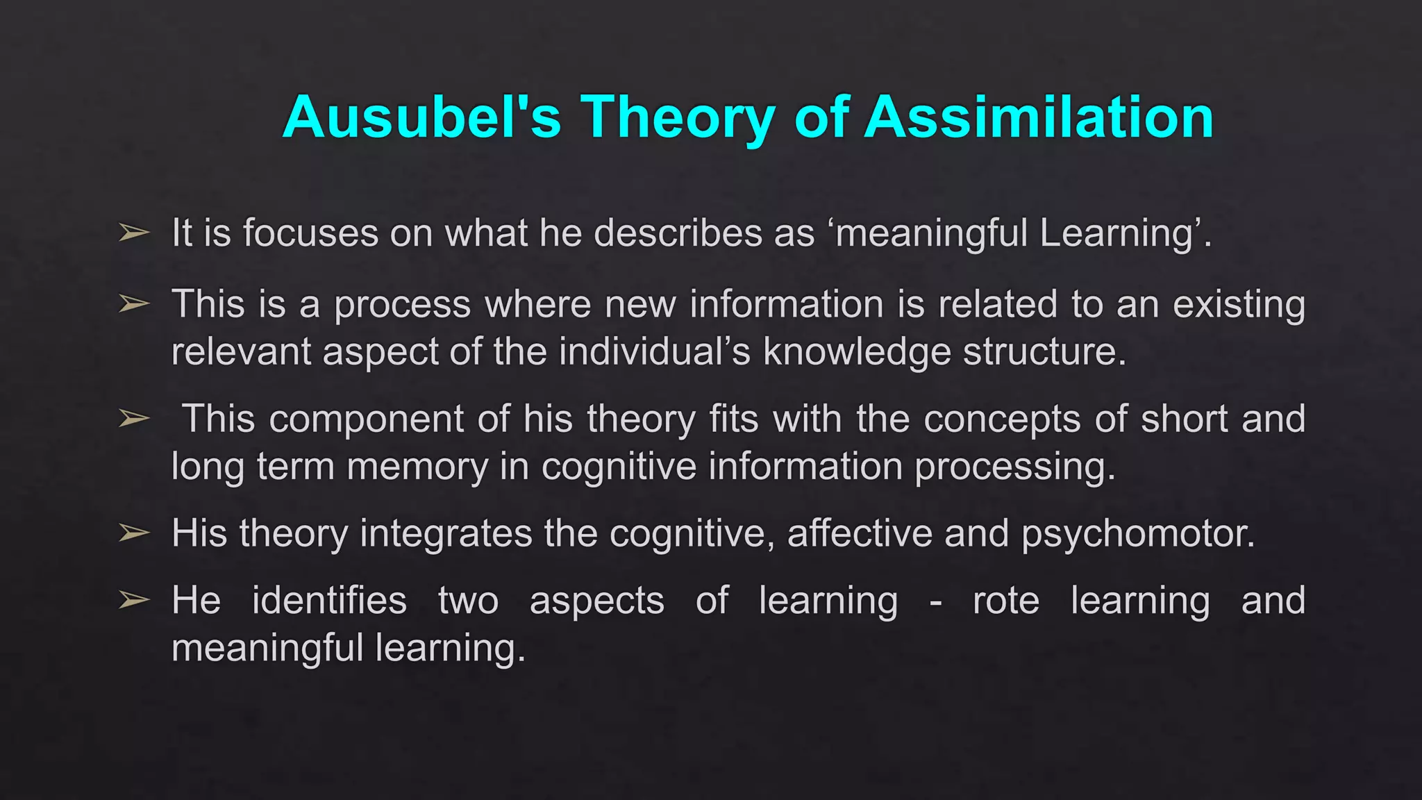 Meaningful Verbal Learning Paul Ausubel Subsumption Theory Example Ausubel Meaningful  Learning Theory, Gage The Cognitive Theory, image size:2048x1152