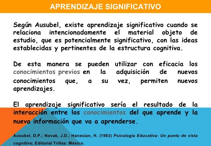 Que Es El Aprendizaje Significativo Que Es El Aprendizaje Significativo