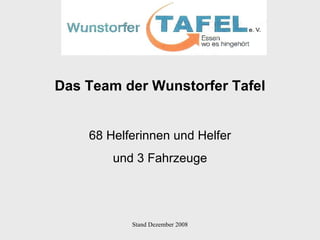 Das Team der Wunstorfer Tafel 68 Helferinnen und Helfer und 3 Fahrzeuge 