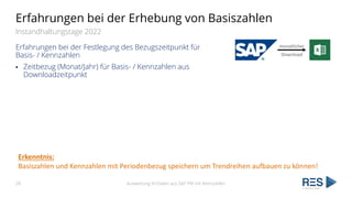 Auswertungen von Instandhaltungsdaten aus SAP PM