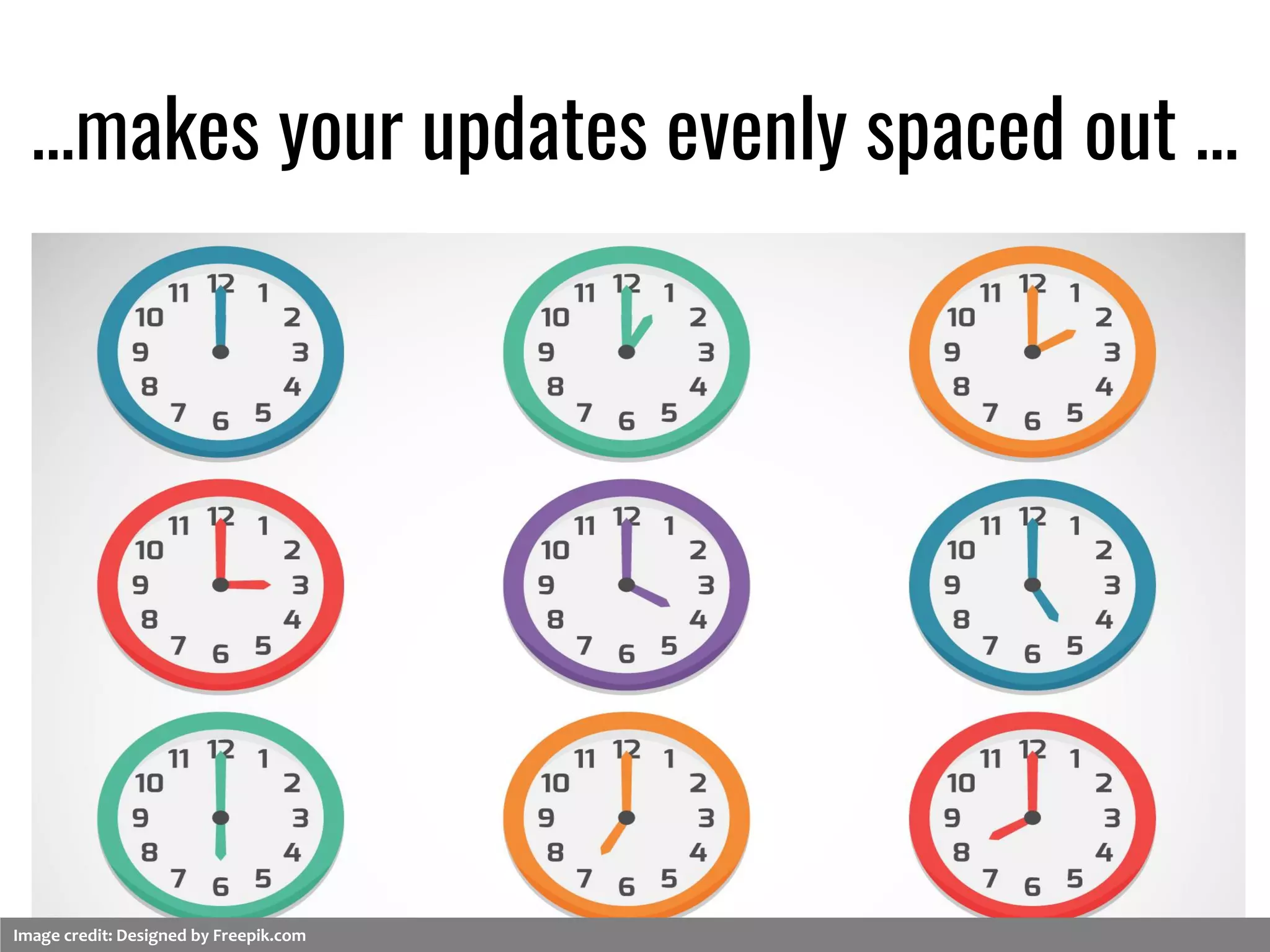 …makes your updates evenly spaced out …
Image credit: Designed by Freepik.com
 