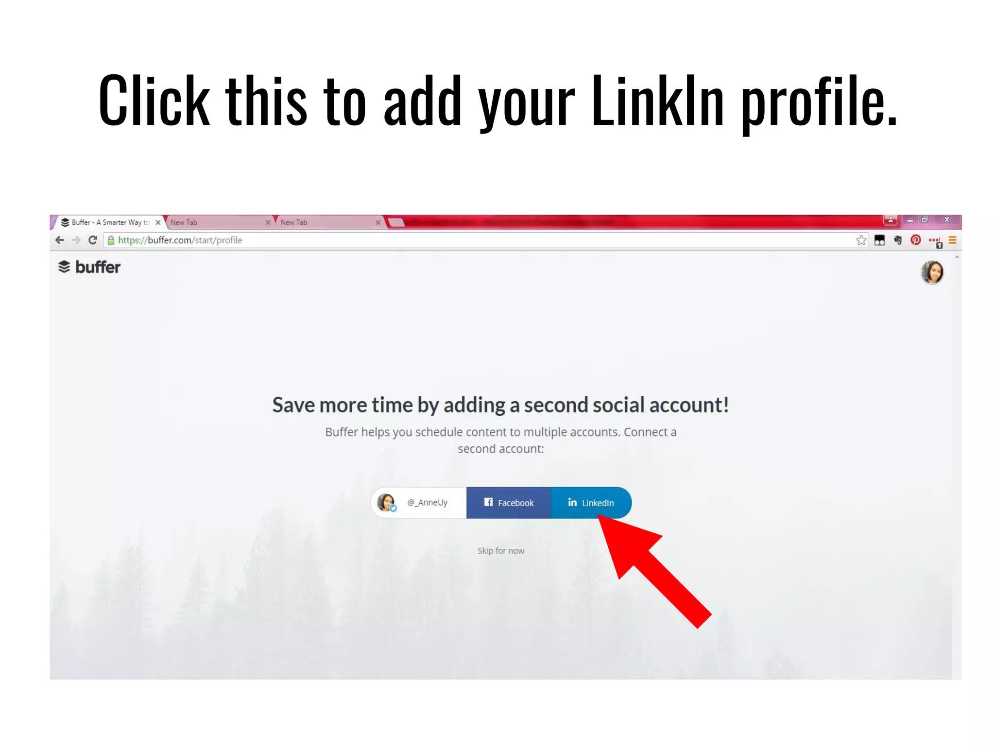 Click this to add your LinkIn profile.
 