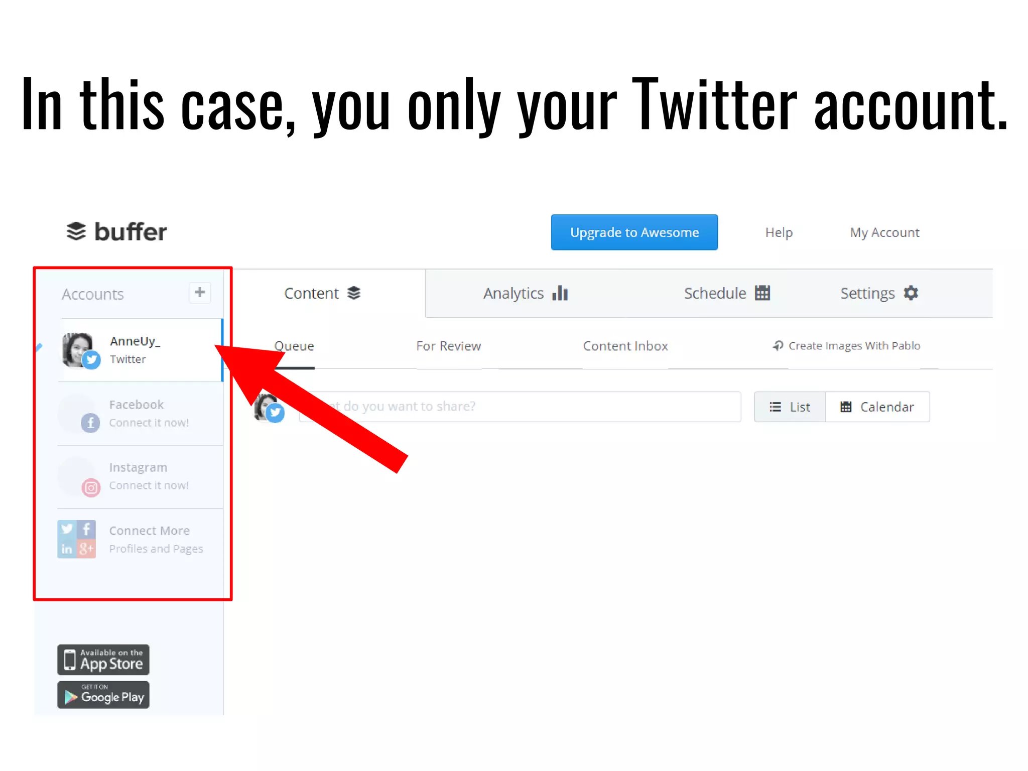 In this case, you only your Twitter account.
 