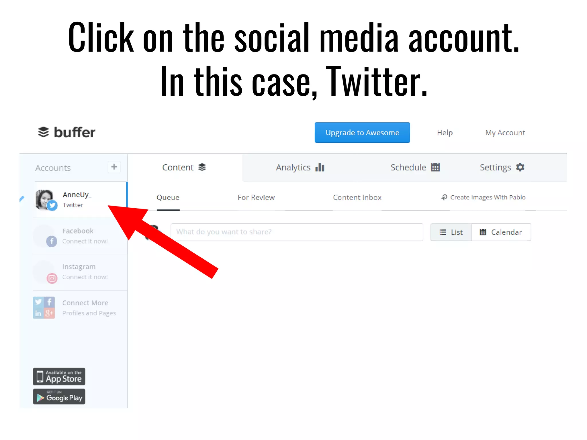 Click on the social media account.
In this case, Twitter.
 