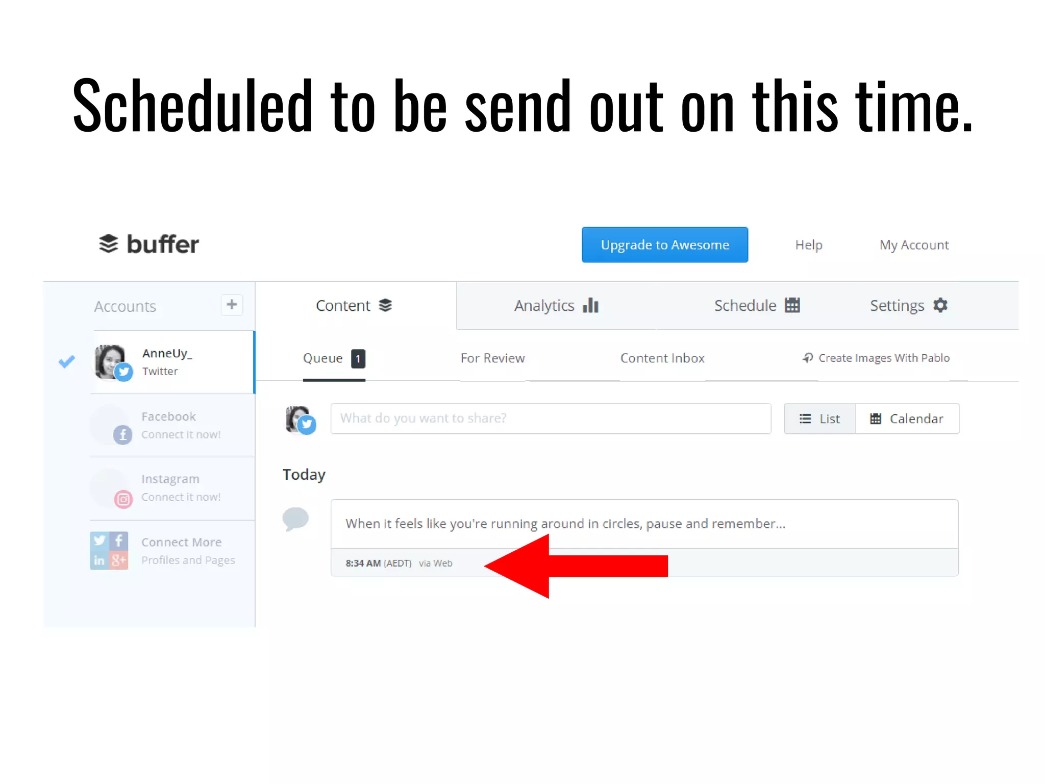 Scheduled to be send out on this time.
 