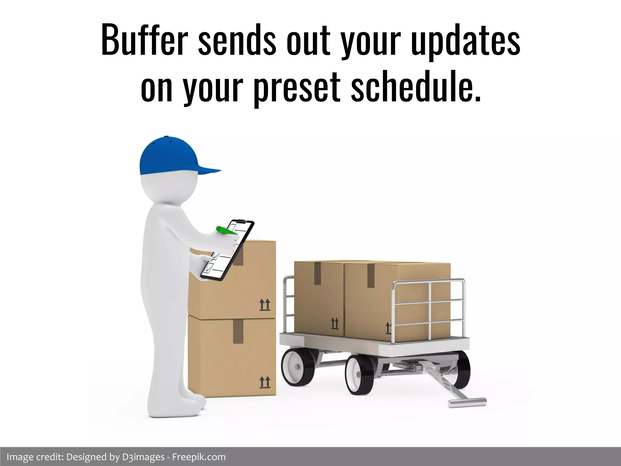 Buffer sends out your updates
on your preset schedule.
Image credit: Designed by D3images - Freepik.com
 