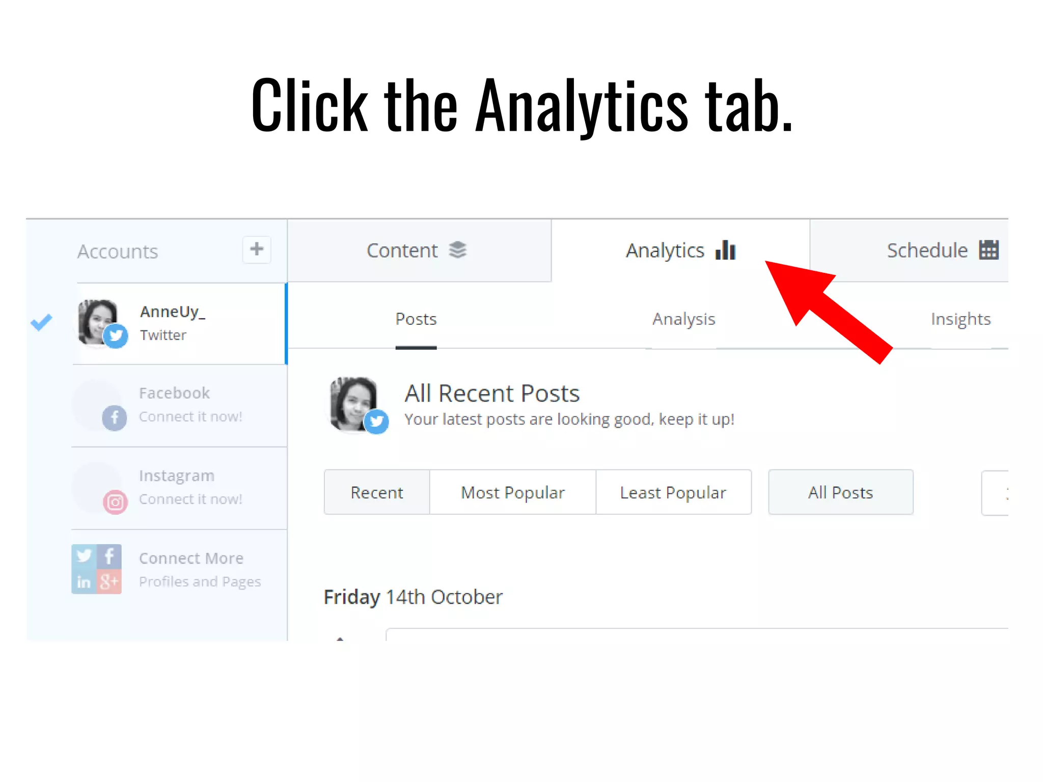Click the Analytics tab.
 