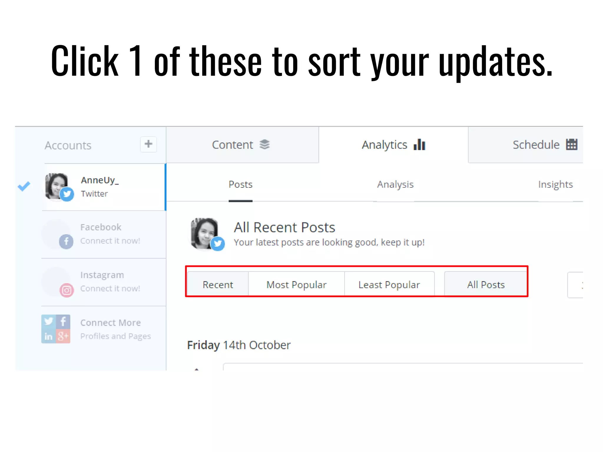 Click 1 of these to sort your updates.
 