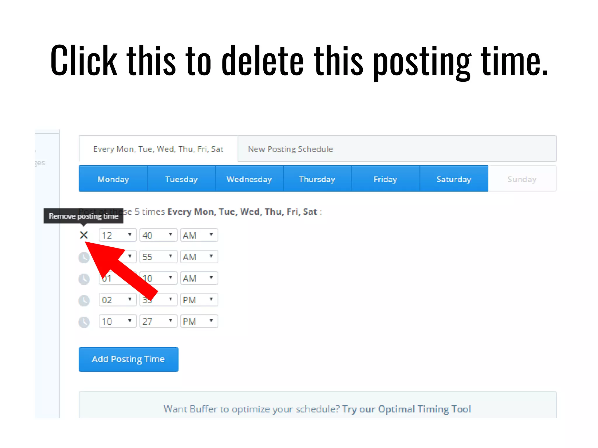 Click this to delete this posting time.
 