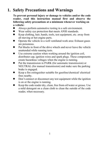 Autel MaxiScan MS309 User's Manual PDF