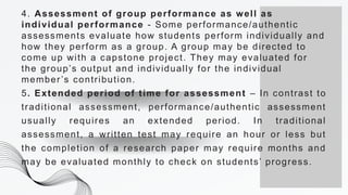 authentic assessment as part of the classroom assessment | PPTX