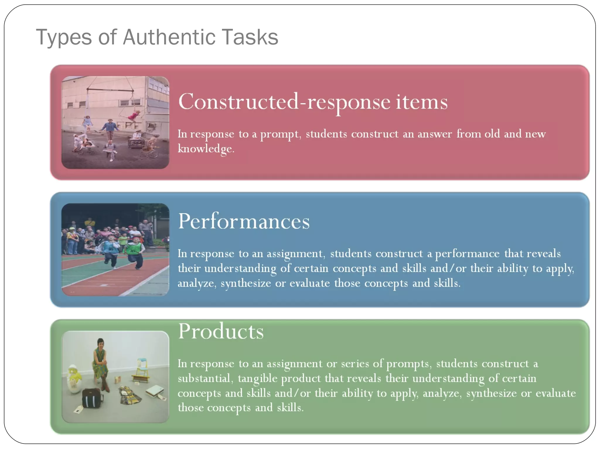 Types of Authentic Tasks 