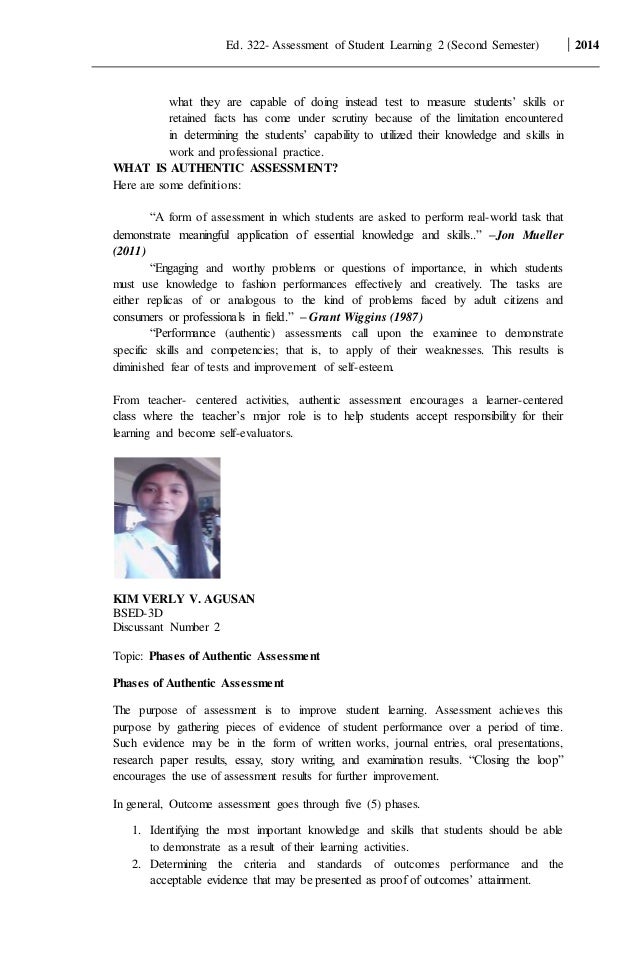 Authentic assessment dissertation