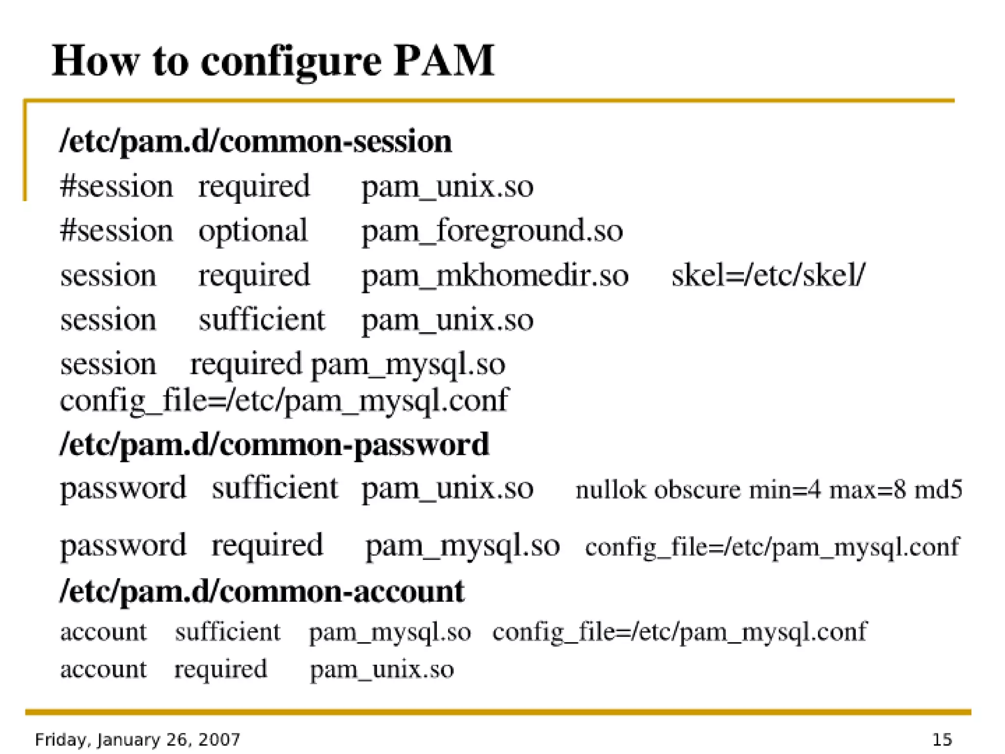 Authentication Modules For Linux - PAM Architecture