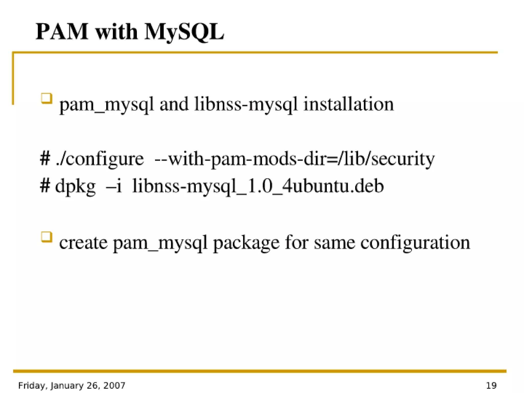Authentication Modules For Linux - PAM Architecture