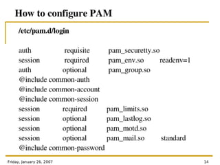 Authentication Modules For Linux - PAM Architecture