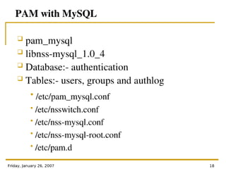 Authentication Modules For Linux - PAM Architecture