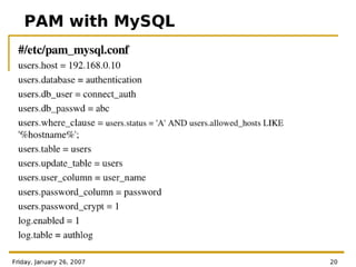 Authentication Modules For Linux - PAM Architecture