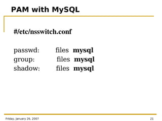 Authentication Modules For Linux - PAM Architecture